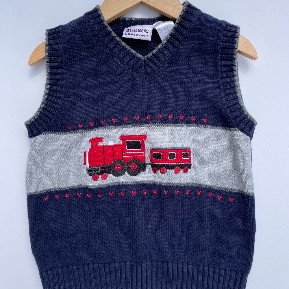 Toddler Embroidered Train Vest